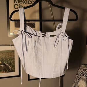 White Fox Boutique Light Blue Bustier Top Size XL